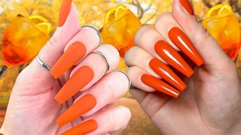 12 Chic Burnt Orange Cozy Season Manicure Look Ideas