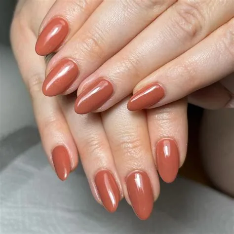 Glazed Terracotta Almond Nails - glazed terracotta almond nails