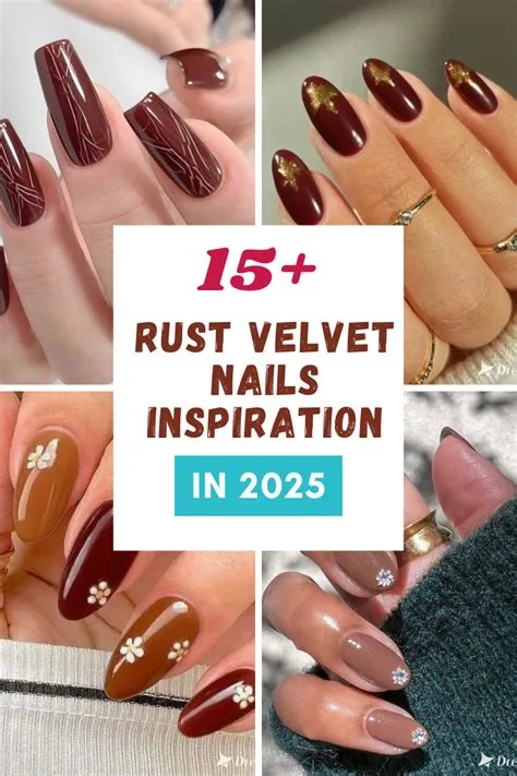 Rust Velvet Matte Cuff Nails - rust velvet matte cuff nails